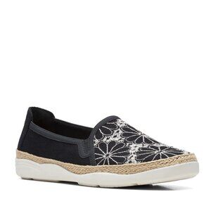 Clarks Women's Elaina Harbor Embroidered Jute-Trimmed Flats - 10